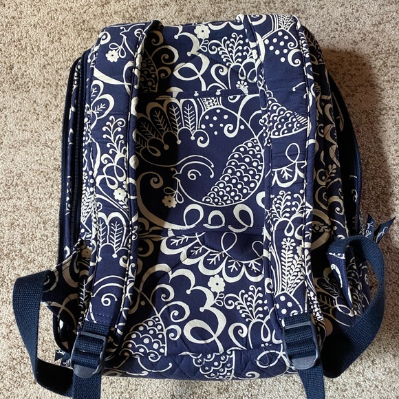 Vera Bradley Laptop backpack. Twirly birds navy - Picture 2 of 9